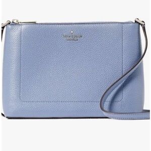 Kate Spade NWT $299 Blue Pebbled Leather Crossbody Bag, Pristine condition